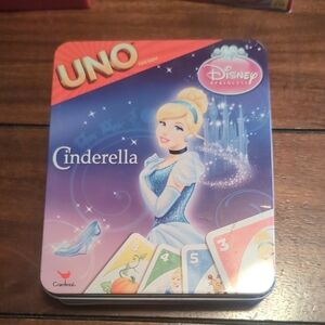 Disney Princess Cinderella UNO Card Game in Blue and Pink Tin